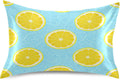 Yellow Lemons Satin Pillowcase for Hair and Skin Silk Pillowcase - Slip Cooling Satin Pillow Covers with Envelope Closure, Standard Size(20x26 inches)#291