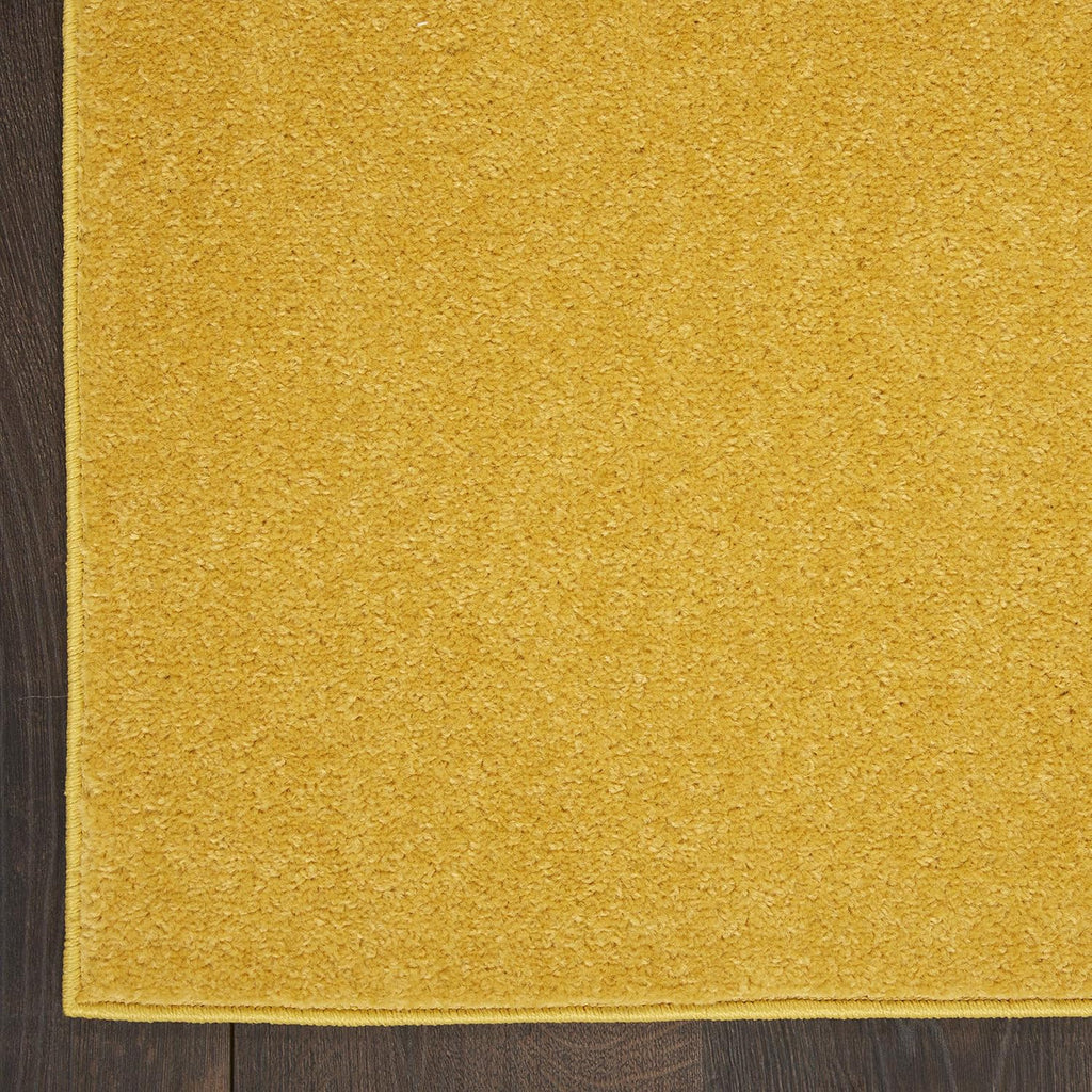 Nourison Essentials Yellow 5' x Square Area Rug - Easy Clean, Non Shedding, Bed Room, Living Room, Dining Room, Kitchen (5' x Square)