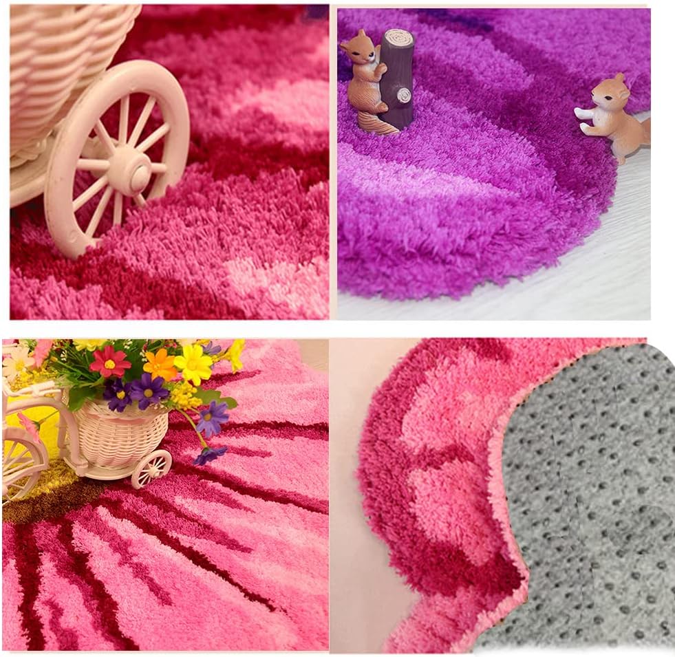 Modern Fashion Sunflower Area Rug Soft and Comfortable Bedroom Kitchen Living Room Bedside Floor Mats Indoor Outdoor Carpet Non-Shedding Non Slip Doormat Home Décor (25.5" X 25.5", Yellow)