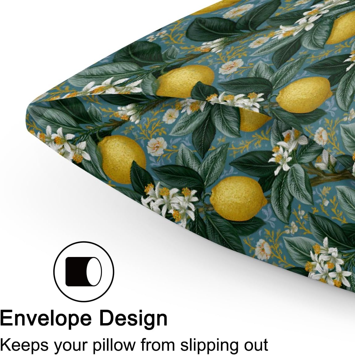 Lemon Satin Silk Pillowcase for Hair and Skin Pillow Cases Standard Size