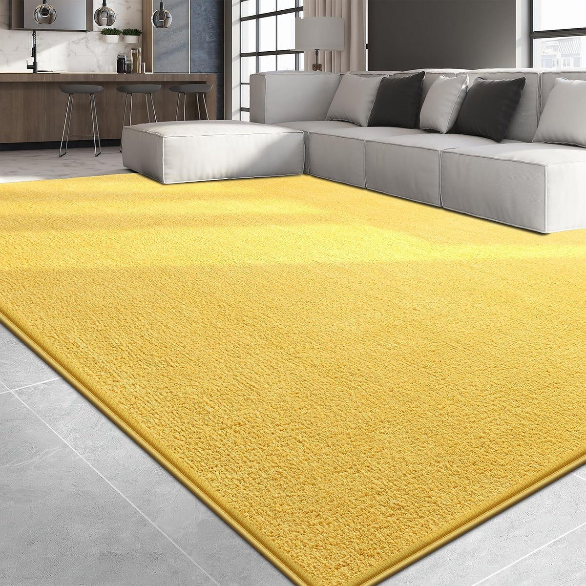 Large Area Rugs for Living Room Bedroom, Minimalist Modern Shag Rug, Soft