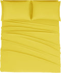 Queen Size Sheet Set - Hotel Luxury 1800 Bedding Sheets & Pillowcases - Deep Pocket Fitted Sheet, Soft, Breathable, Wrinkle & Fade Resistant - 4 Piece (Queen, Yellow)