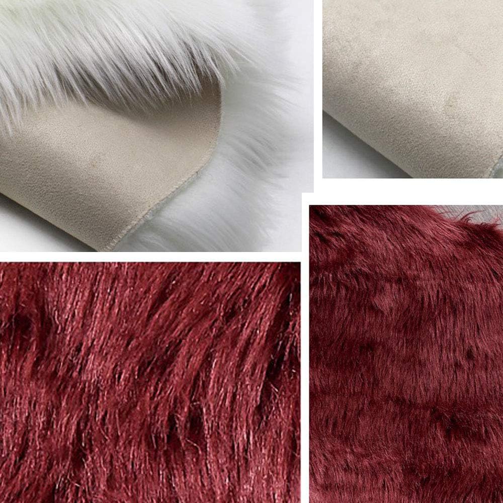 Light Yellow Plush Faux Fur Area Rug Flower Shape Shaggy Carpet Luxury Rug for Bedroom Living Room Chair Modern Fluffy Floor Mat Diameter 24inch