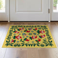 Flatwoven High Traffic Area Rug 2x3, Christmas Elf Bathroom Featuring Jolly Winter Woodland Characters, Non Slip, Stain Resistant, Washable Area Rugs for Living Room, Bedroom (Yellow, 2x3)