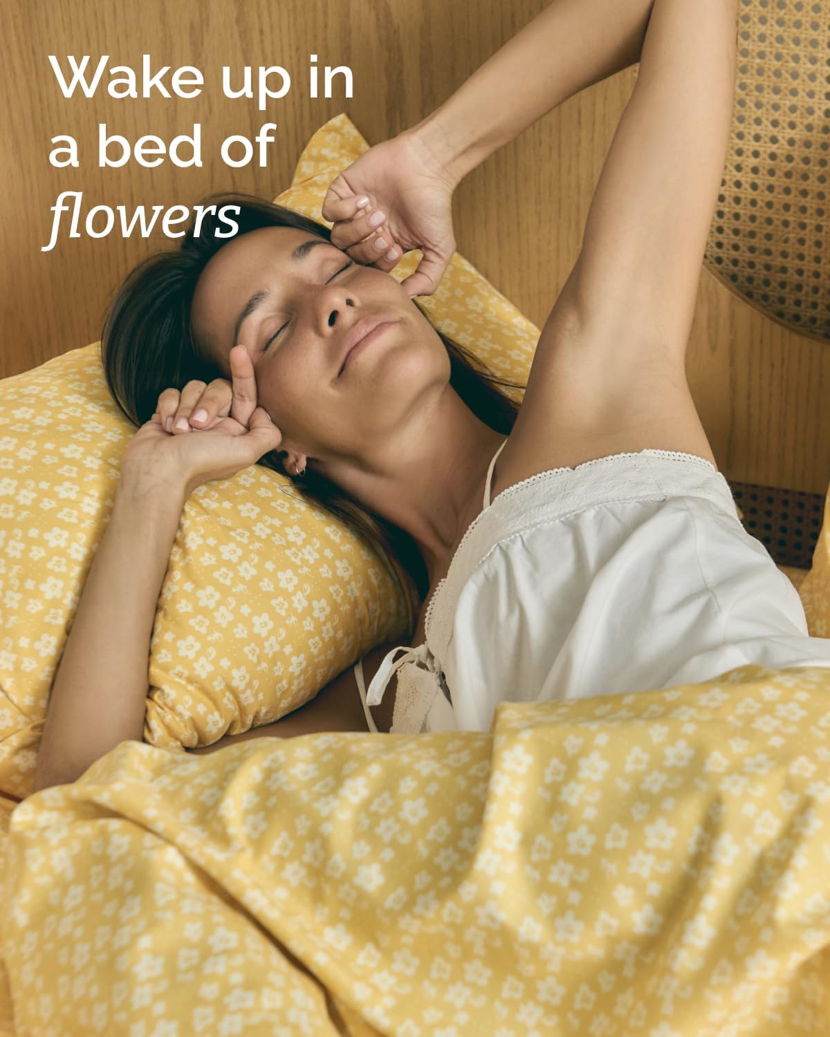 Twin XL 3 Piece Floral Sheet Set - Breathable & Cooling - Yellow Meadow