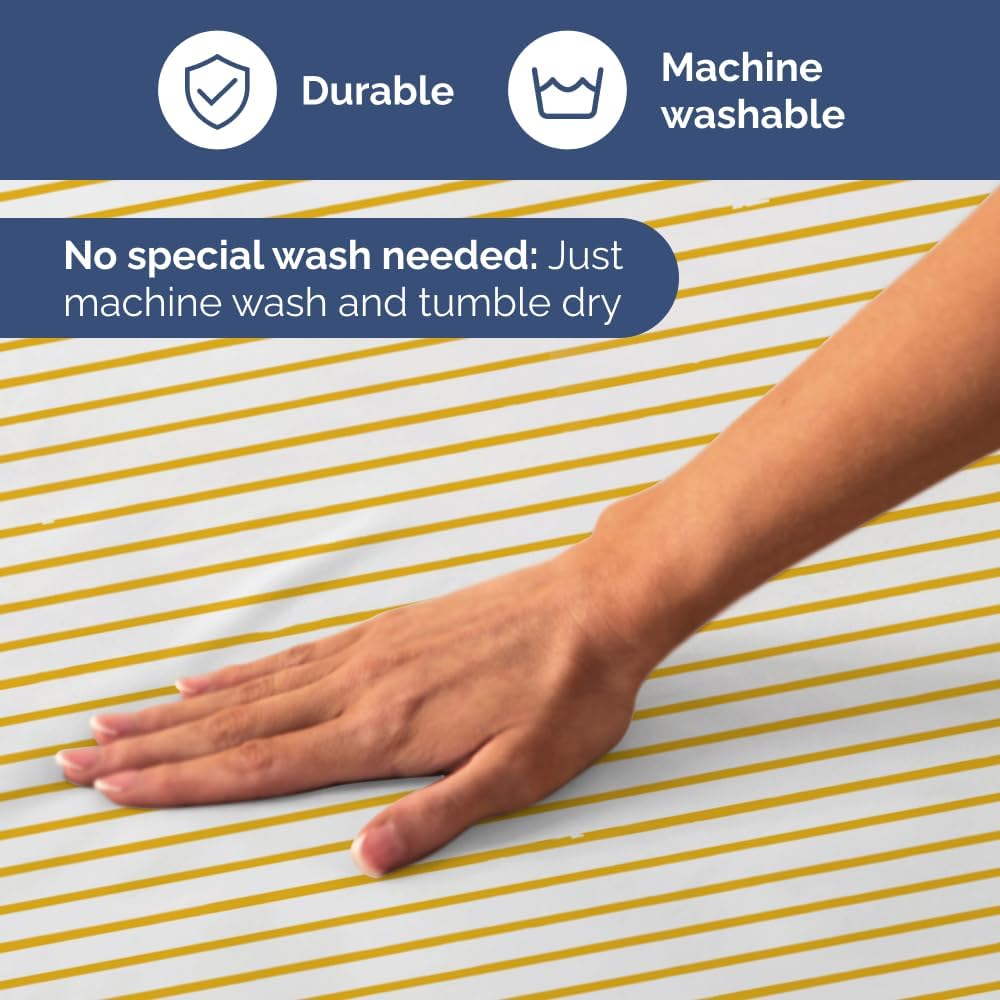 Twin XL 3 Piece Striped Sheet Set - Soft & Cooling - Yellow Pencil Stripes
