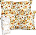2 Pack Mulberry Silk Pillowcase for Hair and Skin - Standard Size 20 x 26 Inches with Hidden Zipper Sunflower 19 Momme Soft Sleeping Silk Pillow Case for Women, Moms