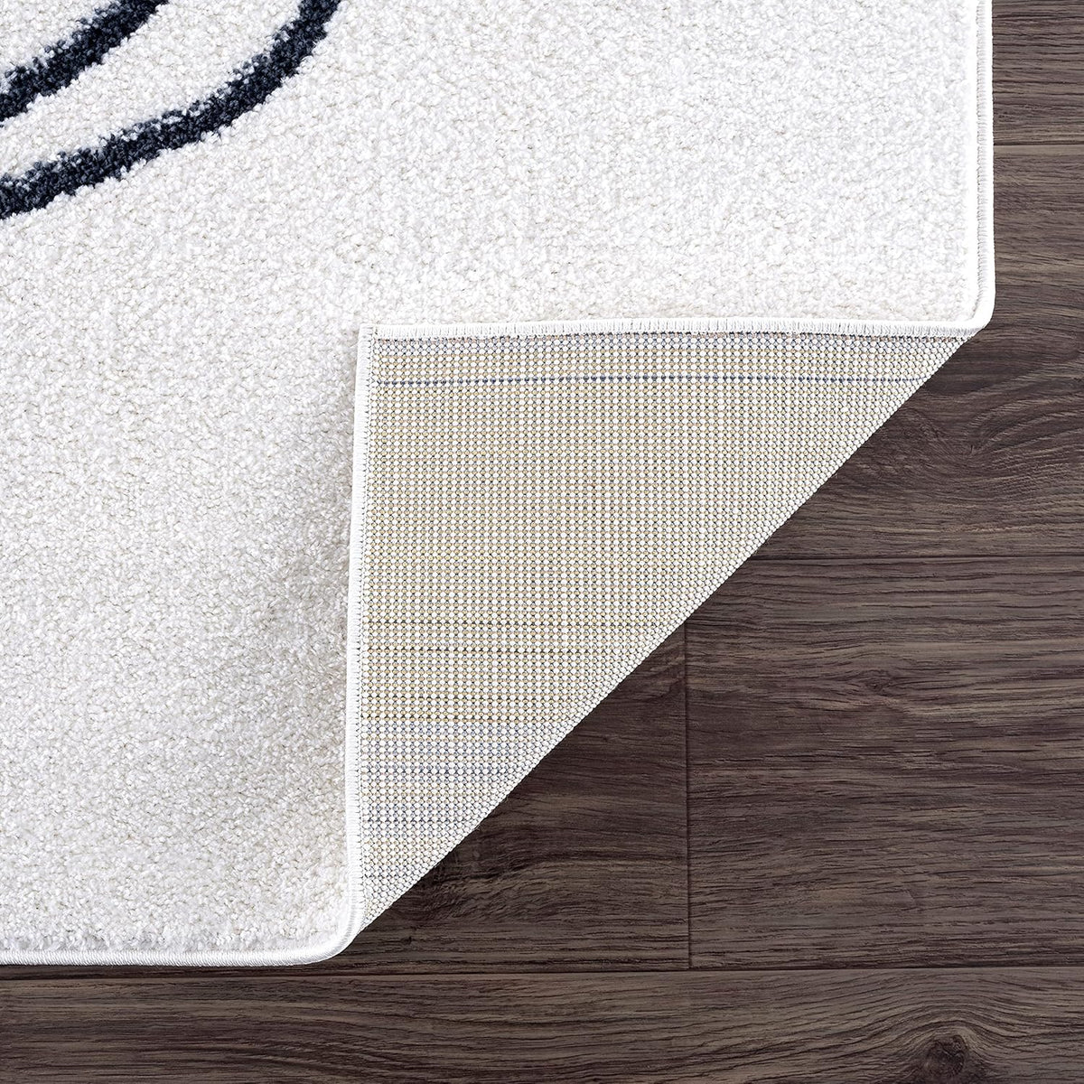 Rugs Cream and Gray 4 ft. X 6 ft. Mid-Century Rug with Circles and Lines. Neutral Tones of Cream, Gray and a pop of Yellow. Minimalistic Design Turkish Stain Resistant Area Rug.