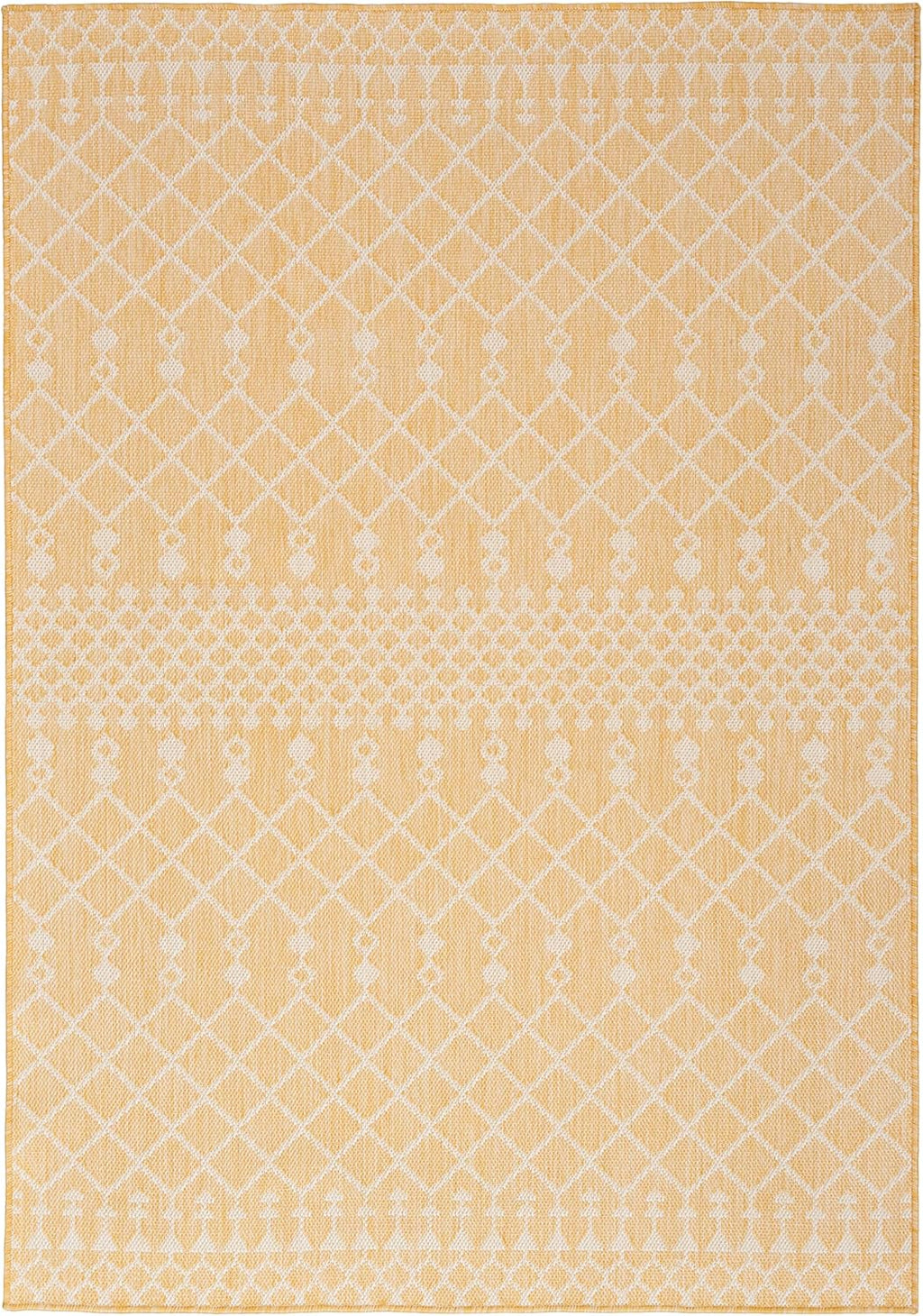 Positano Yellow 5' x 7' Area Rug - Easy Clean, Non Shedding, Bed Room, Living Room, Dining Room, Kitchen (5' x 7')