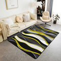 Geometric White Yellow Area Rug Bedroom Living Room 3x5