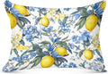 Pillowcases Standard Size, Yellow Lemons with Blue Flowers Pillowcase Protectors Soft Pillow Case with Zipper for Couch Bed Sofa Car 20"x26"