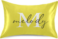 Custom Lemon Yellow Satin Pillowcase for Hair and Skin Body Personalized Bed Pillow Standard Size 20"X26" Customized Plush Pillow Case with Envelope Closure for Pillow