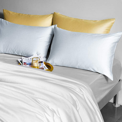 2 Pack Zippered Satin Queen Pillowcases, Yellow