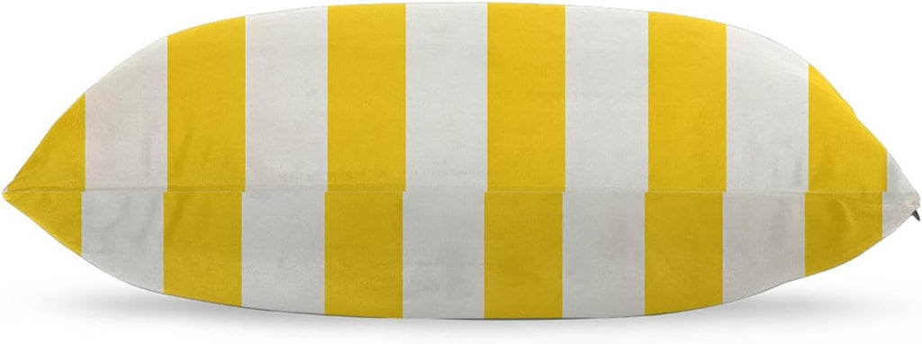 Lemon Yellow Stripes Standard Pillowcases Sets of 2, Ultra Soft Microfiber Plush Pillow Cases 20"X30" Comfort Decorative Throw Pillow Cover with Hidden Zipper for Bedroom, Sofa, Couch