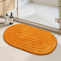 Half Circle Boho Bathroom Rugs with Tassels Non Slip Absorbent