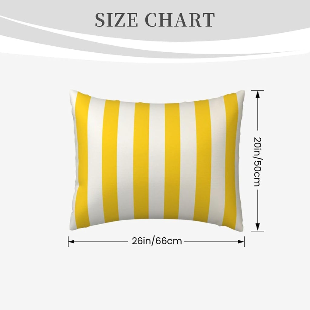 Lemon Yellow Stripes Pillow Cases Set of 2, Standard Pillowcase for Hair and Skin, Super Soft Bed Pillow Protector Covers with Hidden Zipper, 20x26 Inches Pillow Covers for Sleeping Gift