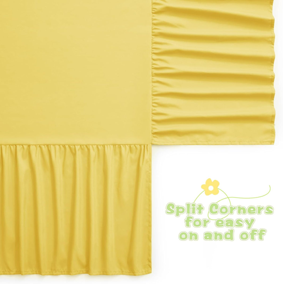 Yellow Crib Skirt Dust Ruffle, Microfiber Crib Bed Skirt
