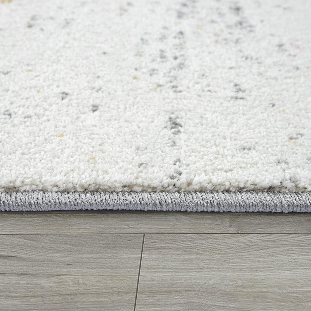 Area Rug Abstract Geometric Pattern in Modern Yellow Grey, Size: 3'11" x 5'7"