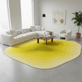 Warm Yellow Ombre Tonal Geometric Texture Irregular Area Rug 4x6 Modern Abstract Art Deco Aesthetic Indoor Rugs for Living Room Bedroom Dining Room Soft Washable Non Slip Rug Bright Fun Cozy Carpet