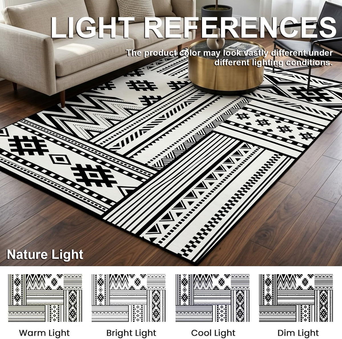 Modern Geometric Area Rug 4x6 Mid Century Modern Yellow Rug for Living Room Bedroom Home Office Low Pile Washable Indoor Carpet Contemporary Abstract Line Decor Nursery Apartment Non Slip Large Rugs