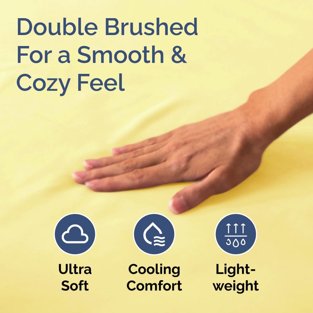 Full Fitted Sheet - Single Fitted Sheet Only - 8-16" Deep Pockets - Yellow