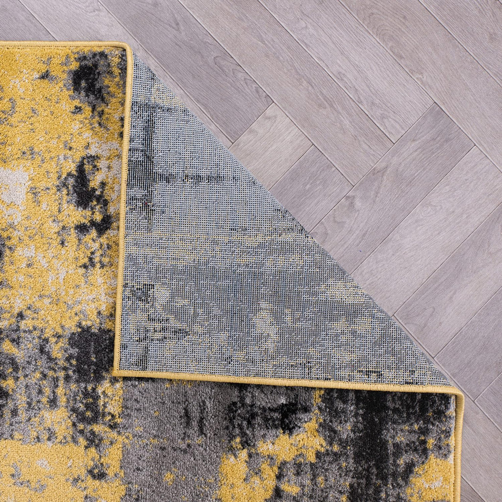 Modern Abstract Soft Living Room Area Rug Yellow 7'10" x 10'