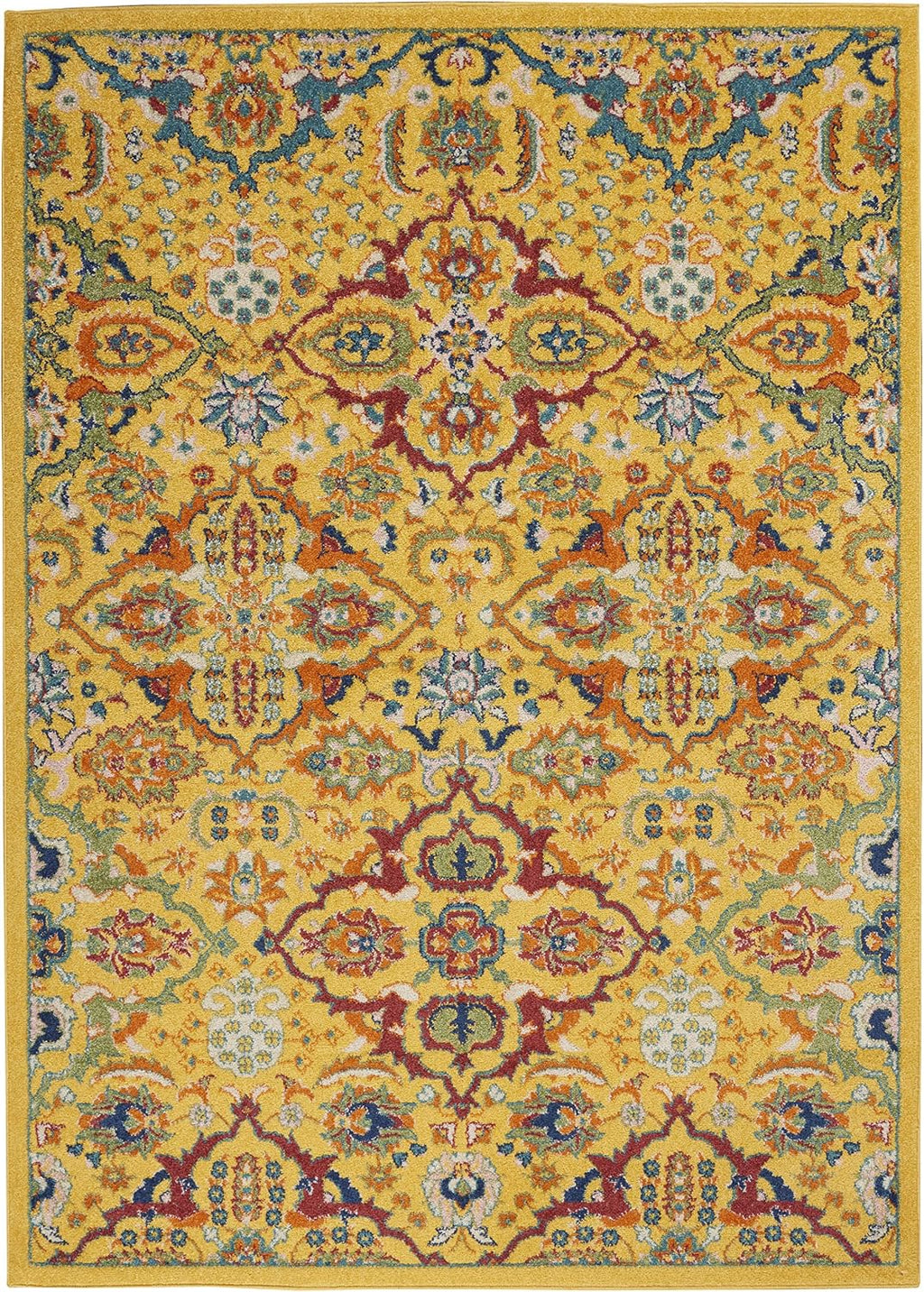 Allur Yellow Multicolor 4' x 6' Area Rug - Easy Clean, Non Shedding, Bed Room, Living Room, Dining Room, Kitchen (4' x 6')