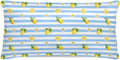 Summer Fruit Satin Pillowcase for Hair and Skin, Yellow Lemon Rustic Flower Plate Blue Stripes Silky Pillow Cases Standard Size with Zipper 1 Pack Soft Cooling Pillow Cover for Women Men, 20''x40''