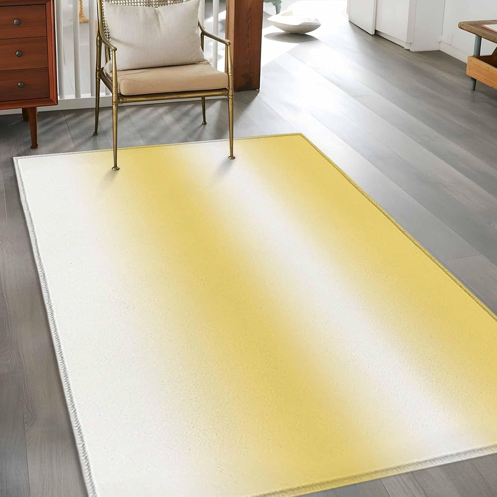 Area Rug Gradient Lemon Yellow Abstract Rectangle Area Rugs Washable Rug for Living Room Bedroom Dining Room, Modern Aesthetic Art Soft Non-Slip Floor Carpet 3x5ft