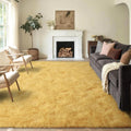 5x8 Non-Slip Fluffy Area Rugs for Living Room (Yellow)