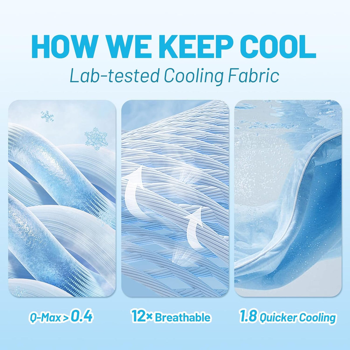 2 Pack Cooling Pillow Cases, Standard 20" x 26", Blue