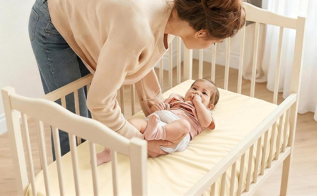 4 Pack Stretchy Bassinet Sheets 20" x 35" Compatible with Newton, Ezebaby, Angelbliss, AMKE(3 in 1) & Other Large Bedside Sleeper - Soft Breathable Fitted Bassinet Sheets - Light Floral Yellow