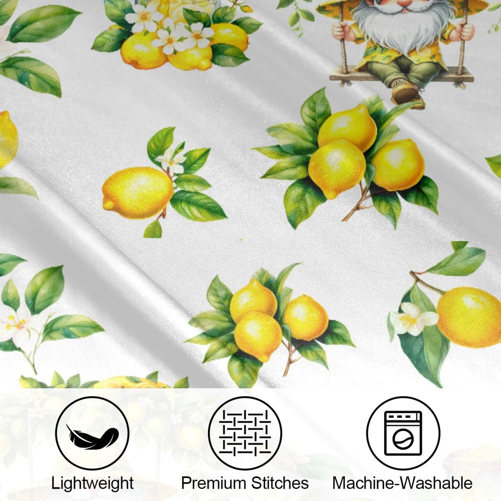 Satin Pillowcase for Hair and Skin Flower Yellow Lemon Soft Slip Cooling Pillow Covers with Hidden Zipper Standard Size Pillow Case for Bed Couch Women Men Kids Girls Boys 20x26in