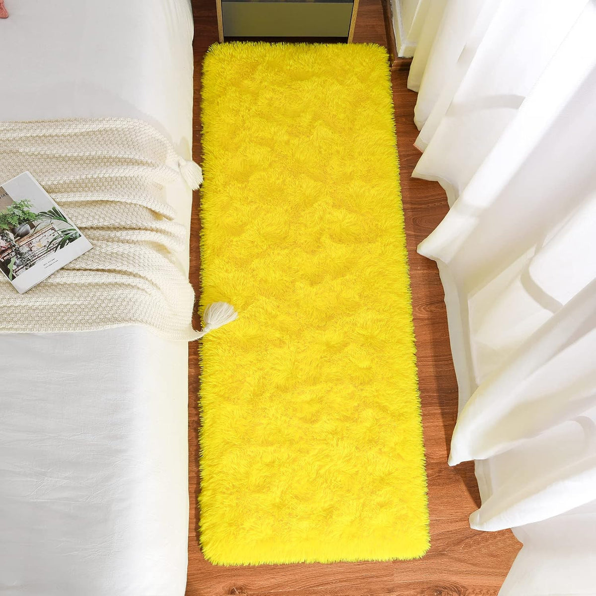 Fluffy Area Rugs 2x6, Soft Washable Shag Rug for Bedroom Girls Room