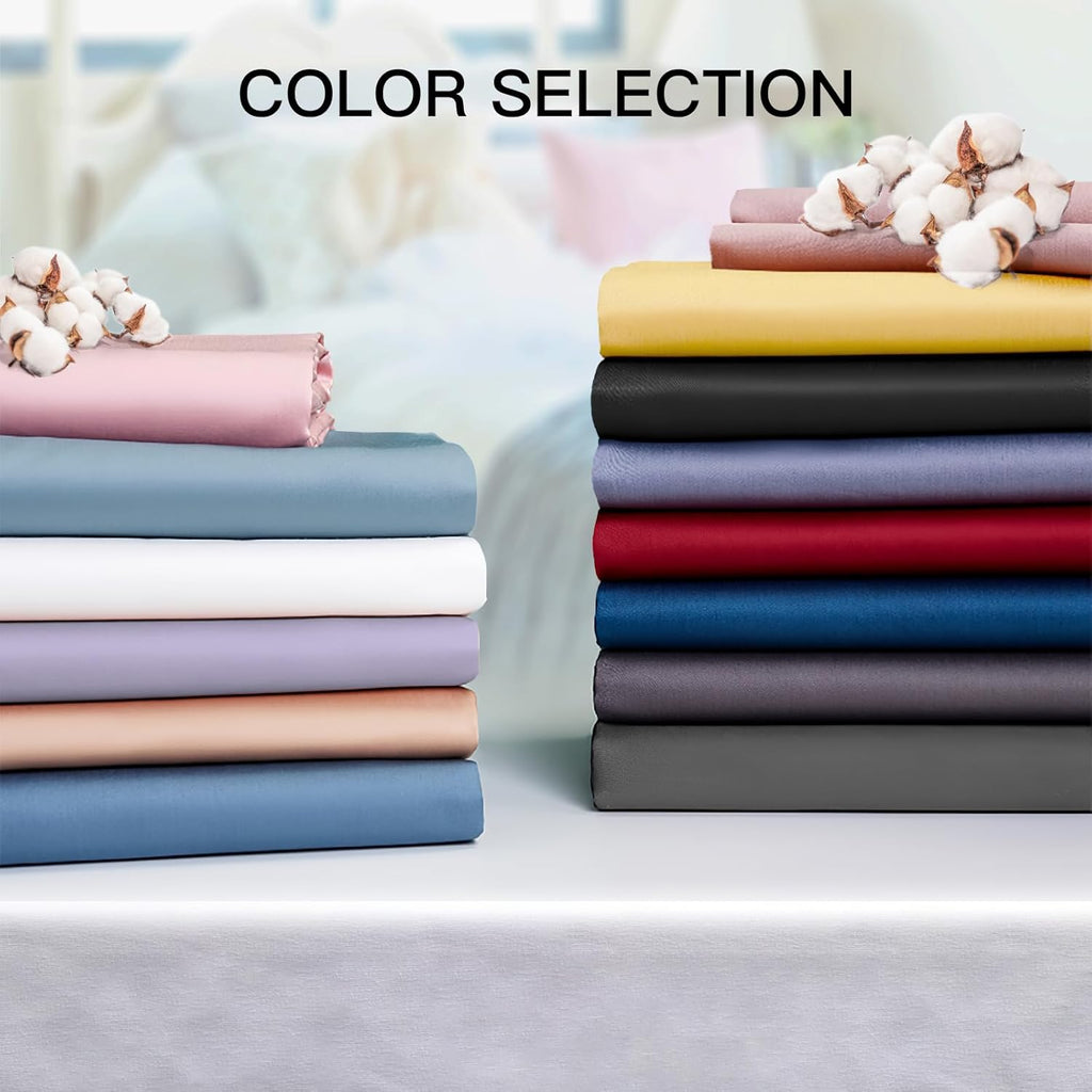 100% Cotton Standard Pillowcases Set of 2, 600 Thread Count Pillow Cases, 20x26 Inches, Super Soft and Breathable Envelope Closure (Mustard Yellow)