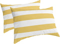 Lemon Yellow Striped Pillow Cases Standard Size Set of 2 - Microfiber Bed Throw Pillow Covers, Modern Yellow Stripes Farmhouse Decorative Lumbar Pillow Cover with Envelope Closure for Sofa 20"x26"