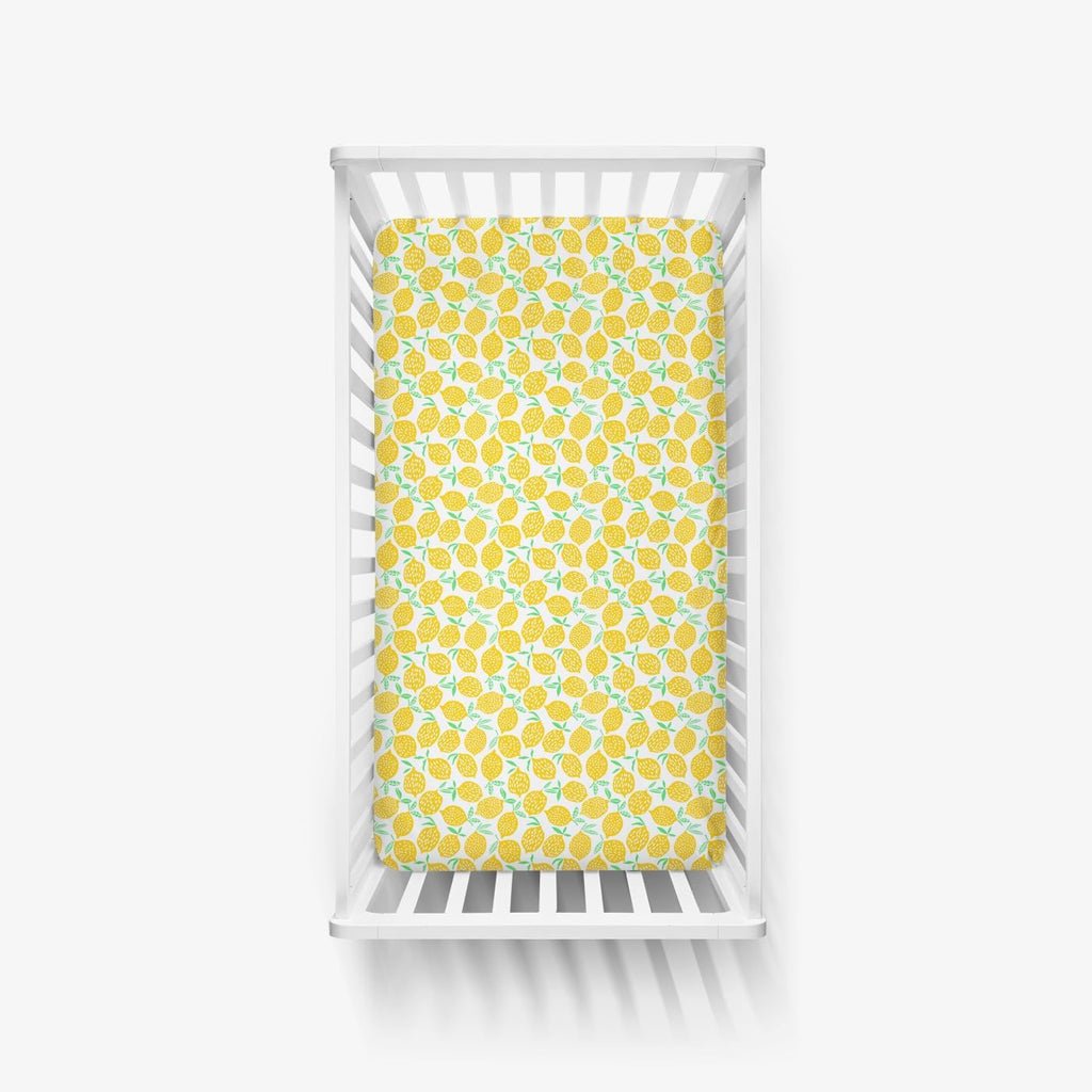 Mini Crib Sheet for Toddler Bed, Lemon