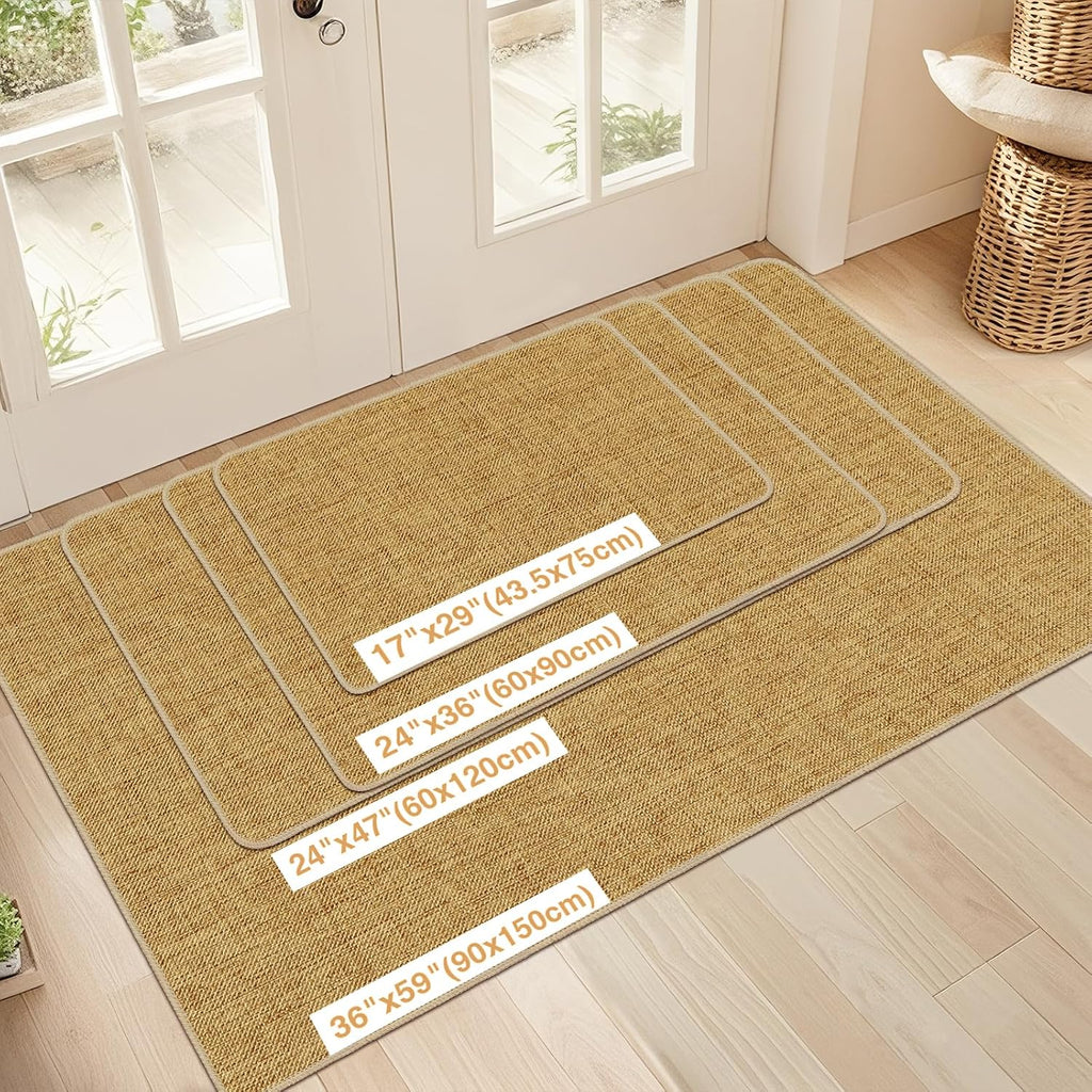 Ultra Thin Indoor Door Mat 17"x29", Non Slip Low-Profile Doormats