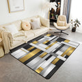 Abstract Art Golden Area Rug Living Room 5x7 Non Slip