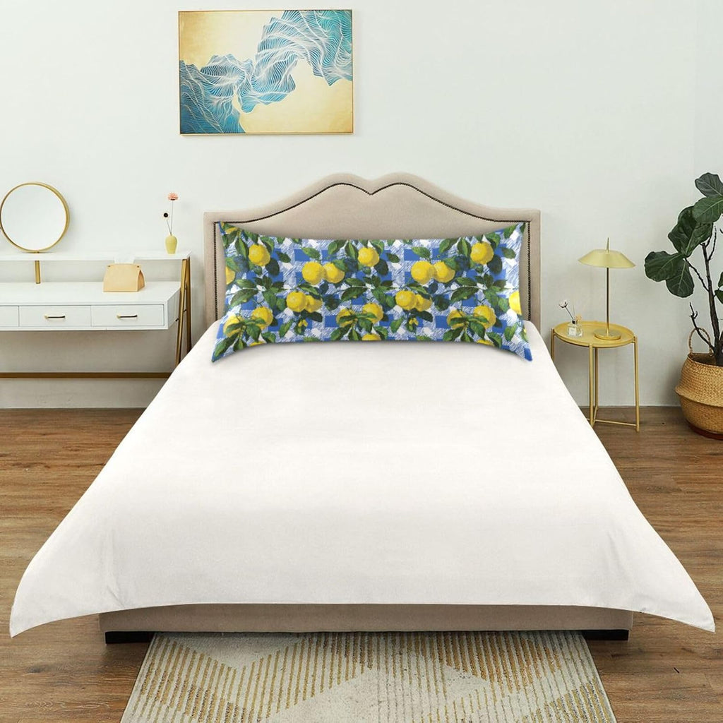 Satin Pillowcase 1 Pack Lemon Yellow Citrus Fruits (34) Similar to Silk Pillow Cases, 20" x 26" Soft Smooth Breathable Cool Pillow Cover for Hair and Skin, Standard Size