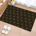 Christmas Winter 2x3 Area Rugs for Living Room, Snowflake Xmas Flower Yellow Black Non Slip Floor Mat Washable Low-Profile Indoor Carpet for Bedroom, Dining Room, Bathroom