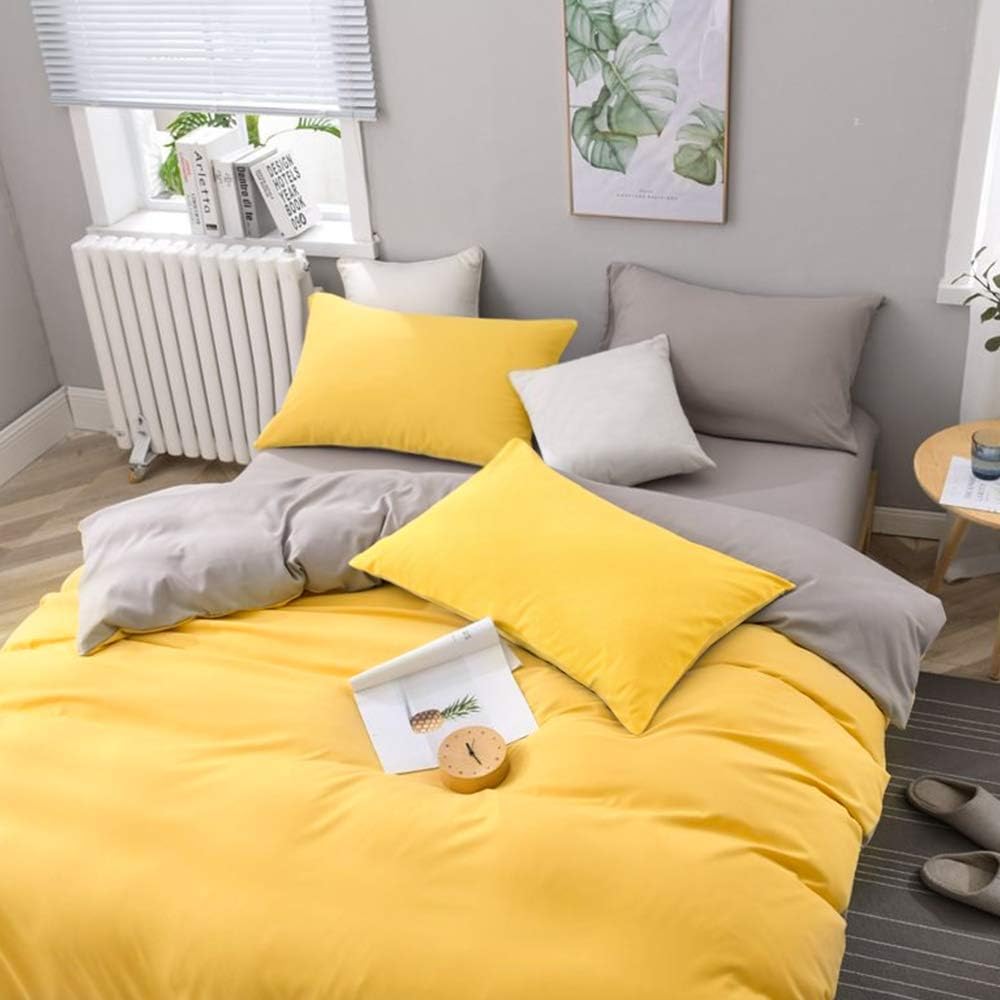 2-Pack Microfiber King Pillow Cases, Envelope Closure, Yellow