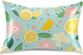Yellow Lemon Floral Satin Pillowcase for Hair and Skin Body Bed Pillow Pillowcases Standard Size 20"X26" Super Soft Pillow Case with Envelope Closure for Women