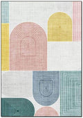 Modern Fashion Abstract Gradient Yellow Area Rugs Living Bedroom Bedside Geometry Carpet Floor Mats Indoor Outdoor Non Slip Kitchen Runner Rug Washable Laundry Room Home Décor 4' X 6'