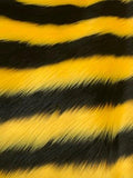 Shaggy 2 Tone Stripe Faux Fur Fabric by The Yard Can Be Used for Costumes-Clothing-Accessories-Rugs [Black/Yellow]!!!