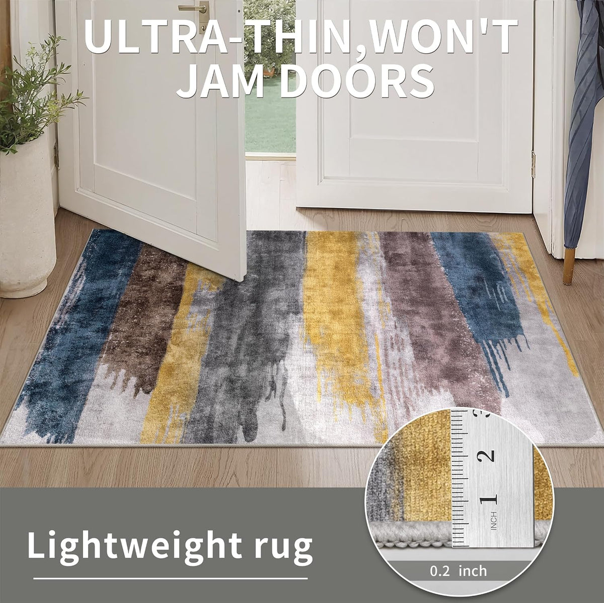 Ciicool 8x10 Area Rugs for Living Room, Modern Abstract Washable Rug Yellow