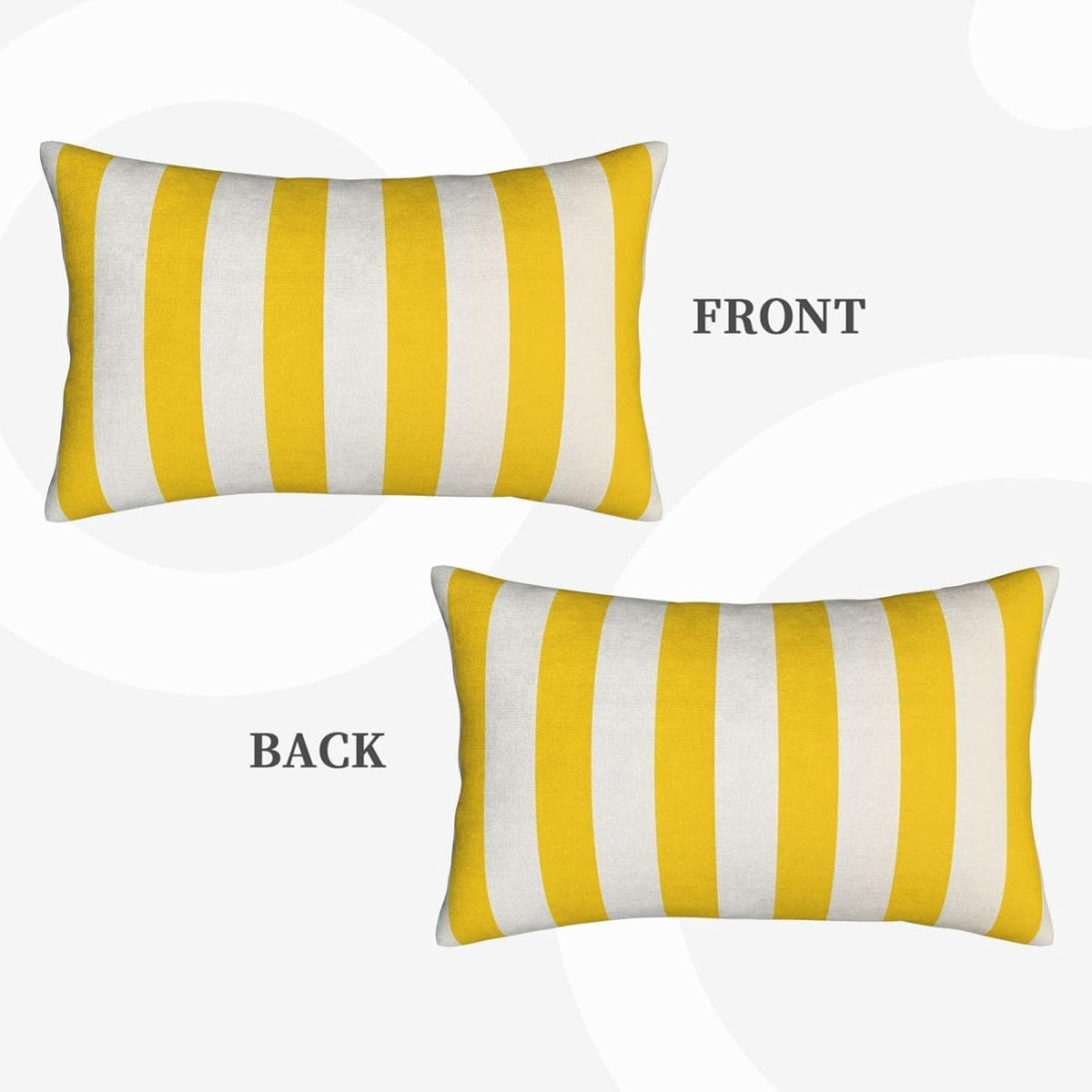 Lemon Yellow Stripes Standard Pillowcases Sets of 2, Ultra Soft Microfiber Plush Pillow Cases 14"X20" Comfort Decorative Throw Pillow Cover with Hidden Zipper for Bedroom, Sofa, Couch