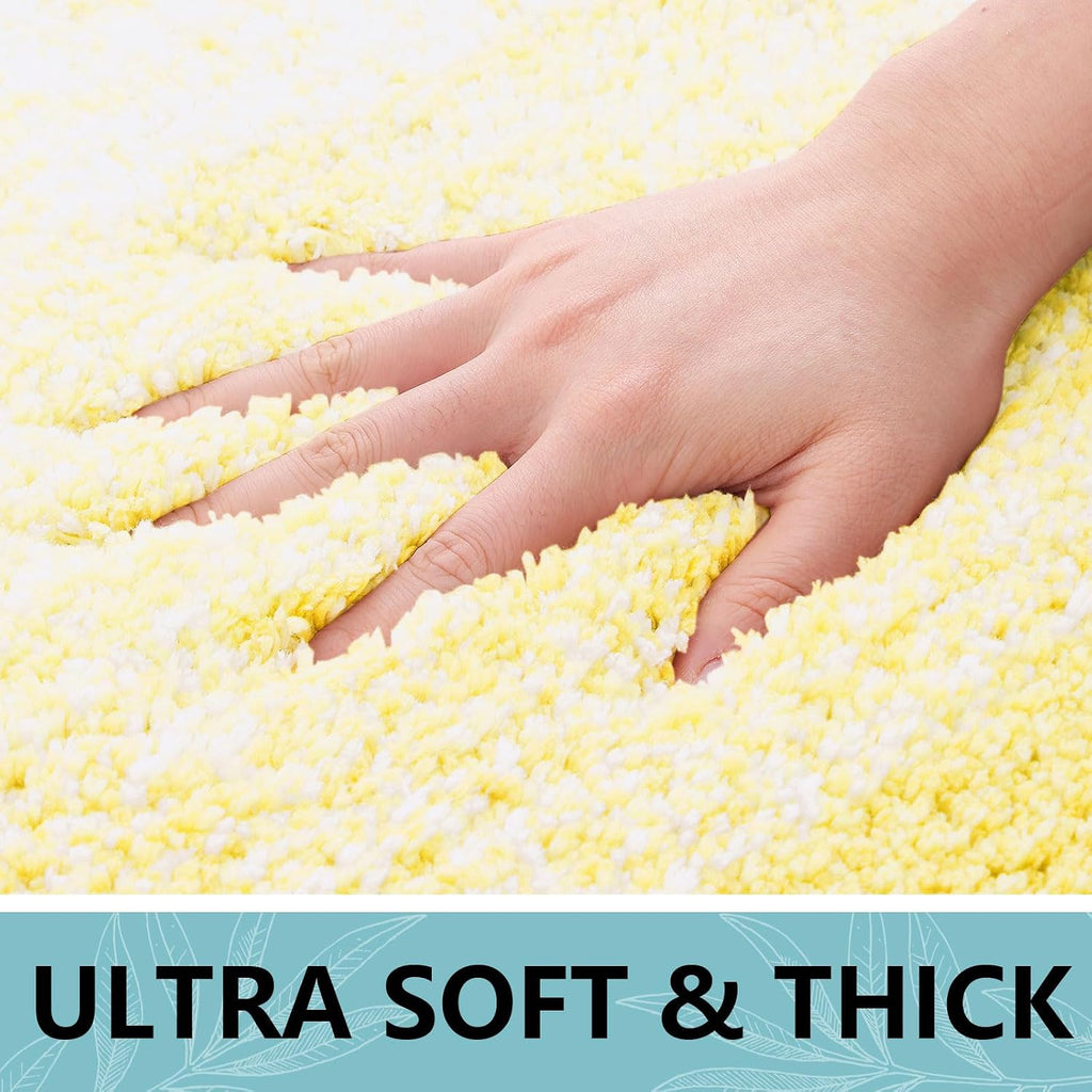 Microfiber Bathroom Rugs, Shaggy Soft Absorbent Bath Rug, 47x24