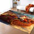 Christmas Yellow Red Area Rug for Living Room 2.7x5 Modern Rug Washable Abstract Area Rug Large Non Slip Winter Santa Claus Elk Gifts Floor Carpet Mat Soft Indoor Rug for Bedroom Nursery Office