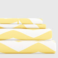 Double-Brushed Patterned Microfiber Full Sheet Set 4 Piece – Oeko-TEX Certified Ultra Soft & Wrinkle-Free - 16" Deep Pocket Sheets - Easy Care Full Size - Arrow Yellow